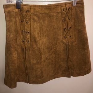 Faux Suede Mini Skirt